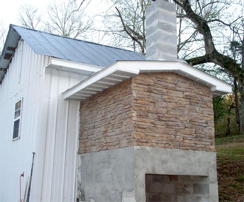 outside rock cladding finished